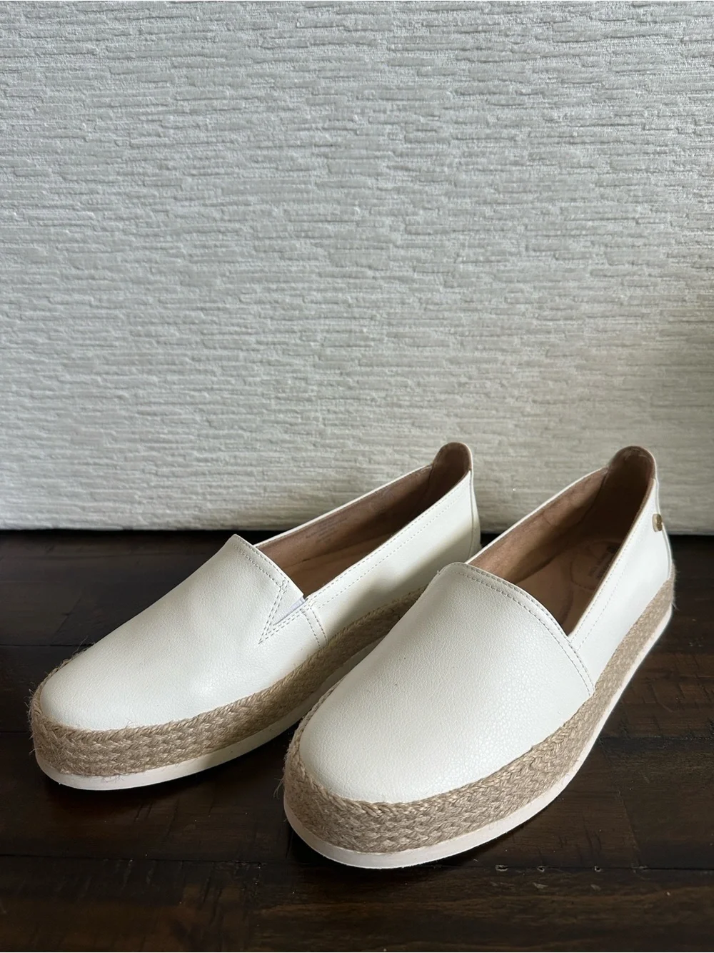 Women’s White Slip-On Espadrille Platform Shoe